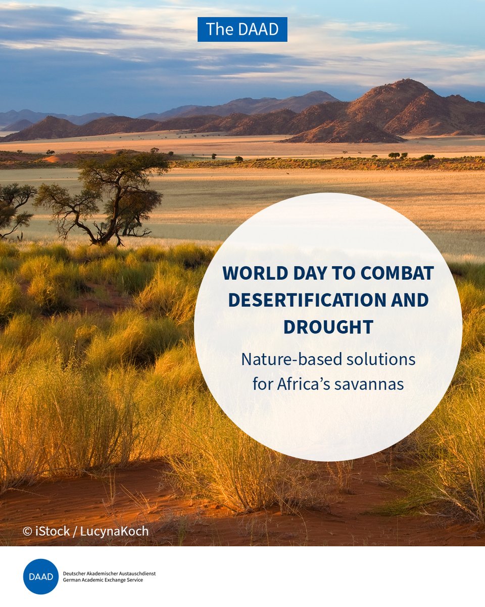 DAAD_Germany's tweet photo. On today’s #WorldDayToCombatDesertificationAndDrought, why not learn more about the @AFAS_CC’s efforts to combat the effects of climate change on Africa's savannas and protect their #biodiversity with #NatureBasedSolutions: ➡️ https://t.co/S6ov33eVhQ 

#DAADClimate https://t.co/4COX4vjIcz