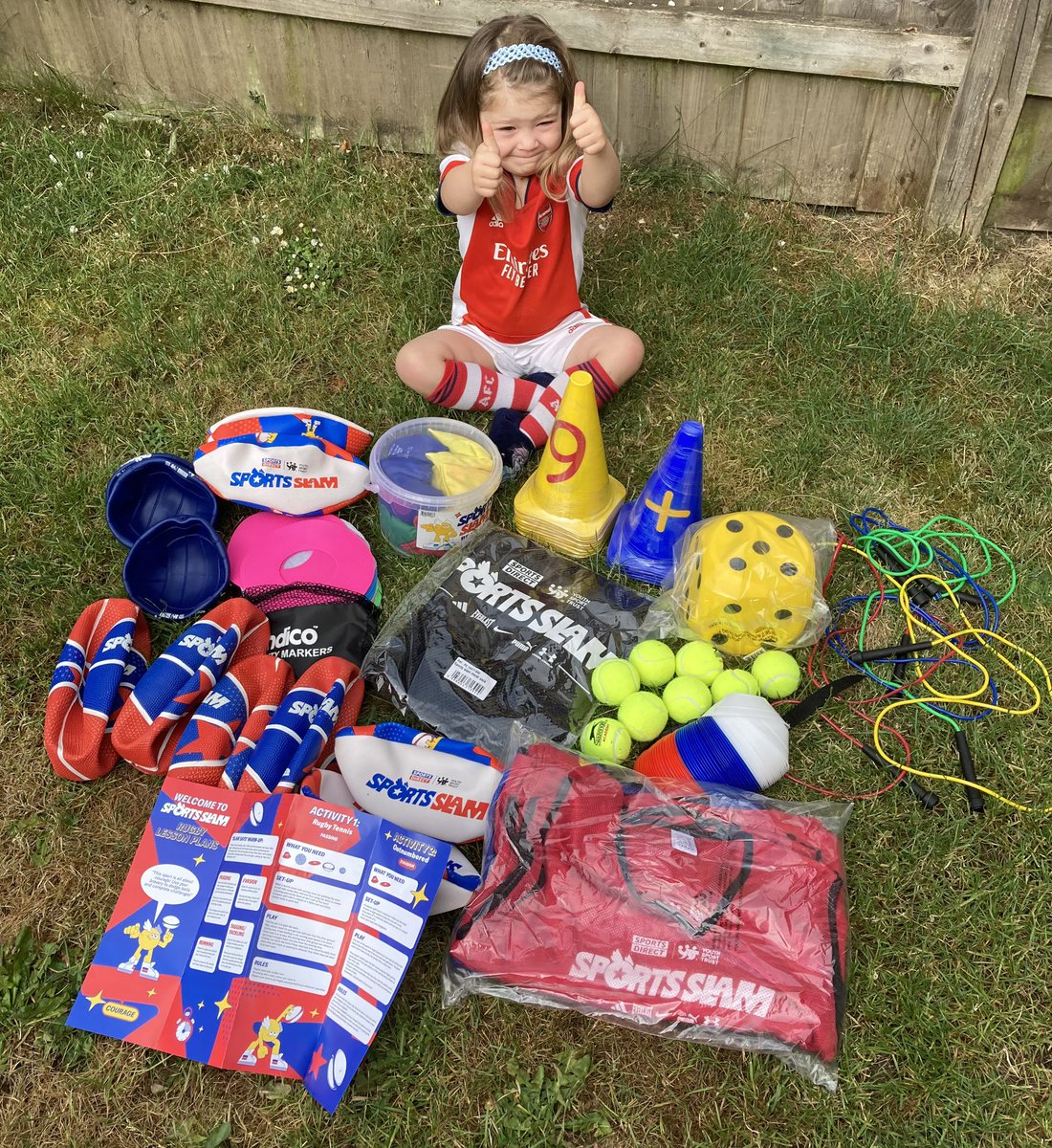 Excited to receive our Sports Slam kit yesterday afternoon! New kit and resources ready for next and beyond we're going to be having A LOT of fun! Thank you, @SportsDirectUK & @youthsporttrust. ⚽️🏉🎾

#PledgeToPlay #NSSW2023 #SportsSlam #GetActive #whenweplaylifegetsbetter #Fun