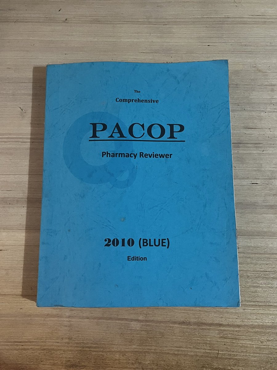 ChichiMD's tweet photo. Selling my BLUE PACOP Pharmacy Reviewer. Barely used. PM me 🤍 #RPh #Pharmacy https://t.co/PoJApBkfVm
