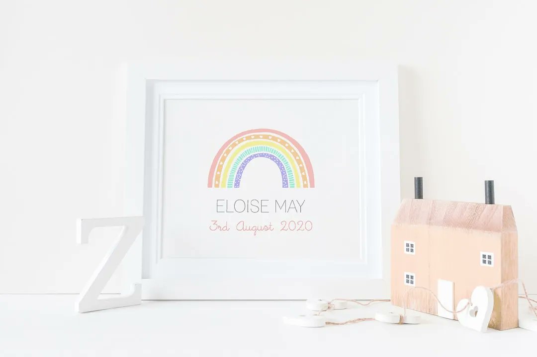 This personalised rainbow print is perfect to give as a gift for a new baby or to celebrate a christening! buff.ly/3P8z7dn #UKGiftHour #UKGiftAM #shopindie