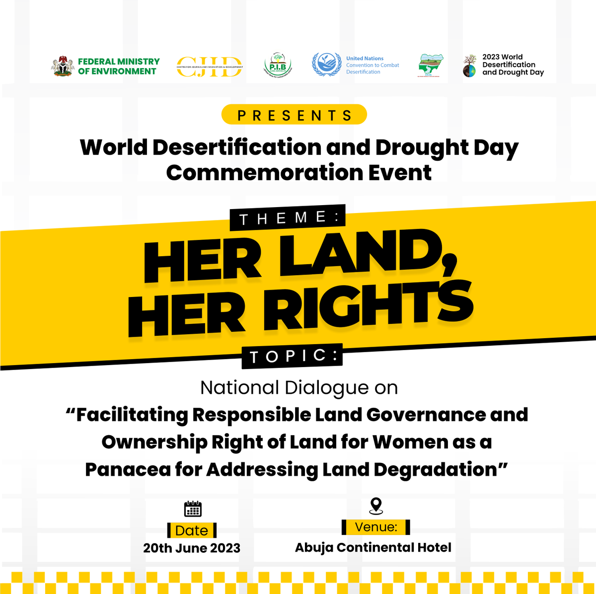 Centre for Journalism Innovation and Development (@cjidafrica) on Twitter photo In commemoration of World Desertification and Drought Day, the CJID, in partnership with <a href="/FMEnvng/">Environment Ministry</a>, <a href="/UNCCD/">UN Land and Drought</a>, <a href="/ACReSALNigeria/">ACReSALNigeria</a>, and P.I.B Global Services, will be hosting a National Dialogue on June 20th, 2023.
Conversations during this event will focus on "Facilitating Responsible In commemoration of World Desertification and Drought Day, the CJID, in partnership with <a href="/FMEnvng/">Environment Ministry</a>, <a href="/UNCCD/">UN Land and Drought</a>, <a href="/ACReSALNigeria/">ACReSALNigeria</a>, and P.I.B Global Services, will be hosting a National Dialogue on June 20th, 2023.
Conversations during this event will focus on "Facilitating Responsible