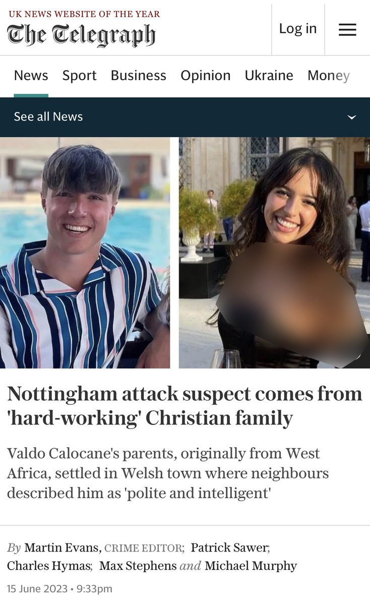 As soon as we find out that a terrorist is not Muslim, headlines like this start coming out. The hypocrisy and double standards are so clear its beyond comical.
#nottinghamattack