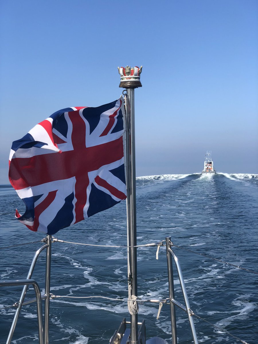 Jack flying at sea for HM The King’s Birthday with @HMSExpress leading to way for #kielerwoche #ExploitsExploits