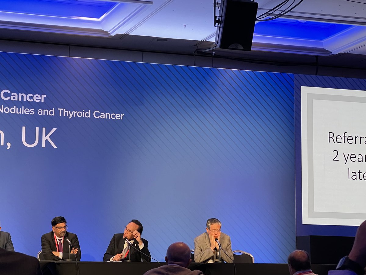 Spirited debate on Day 3 with Dr. Jatin Shah and others at the guidelines panel at #WCTC2023 in London. #thyroidcancer