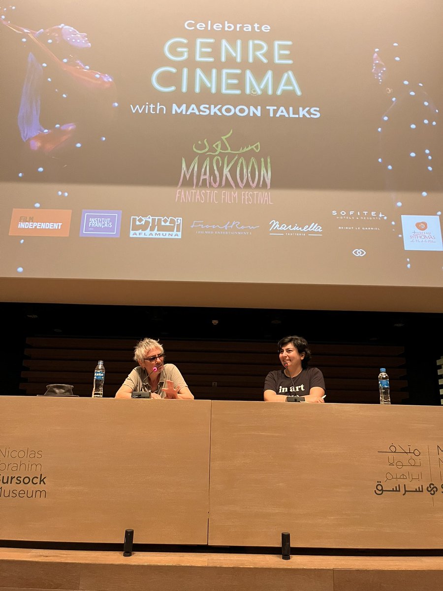 MaskoonFFFest's tweet image. #HappeningNow A Conversation with #LeosCarax Moderated by Myriam Sassine @sacinephile 
This special conversation will explore Carax’s approach to #cinema and how he shaped his unique visionary and poetic style. 

#GenreCinema #Lebanon @sursockmuseum
