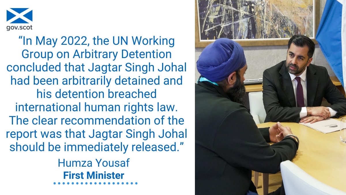 First Minister writes to the Prime Minister calling for urgent action on securing Jagtar Singh Johal's release.

Read the letter: bit.ly/3X9YyNR