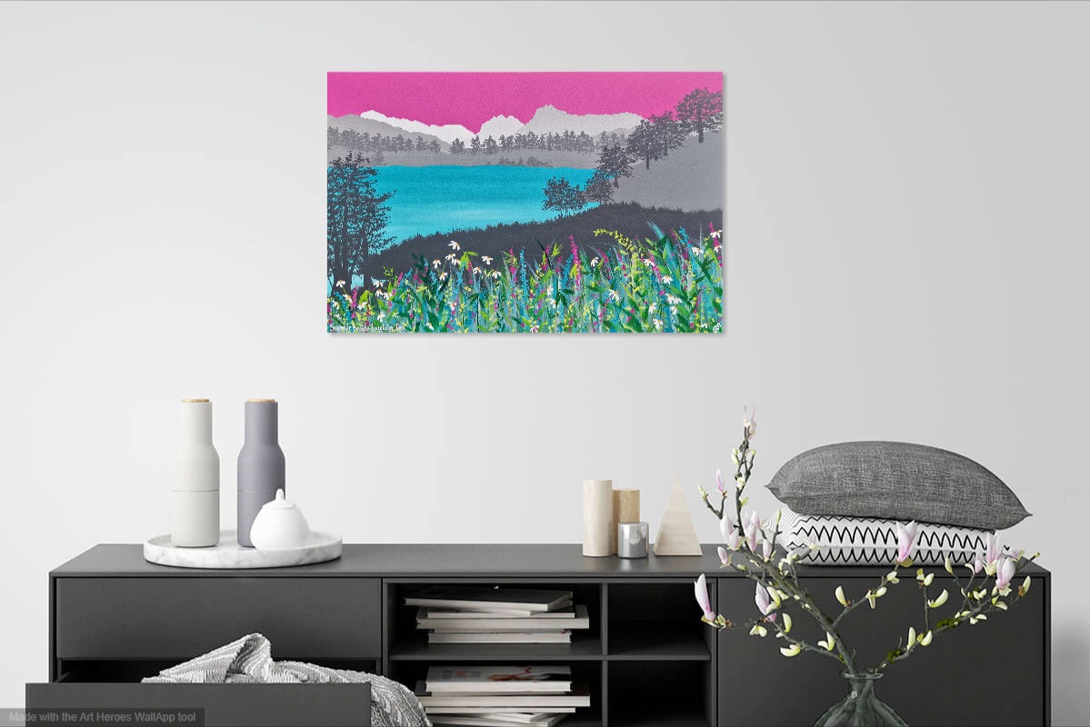 'Summer beside Loughrigg Tarn' 30x20' on the wall. Happy Saturday folks 🙂
#Loughriggtarn #loughrigg #grasmere #elterwater #lakedistrict #landscape #art #painting #originalart #cumbria 
sammartinart.com/product-page/s…