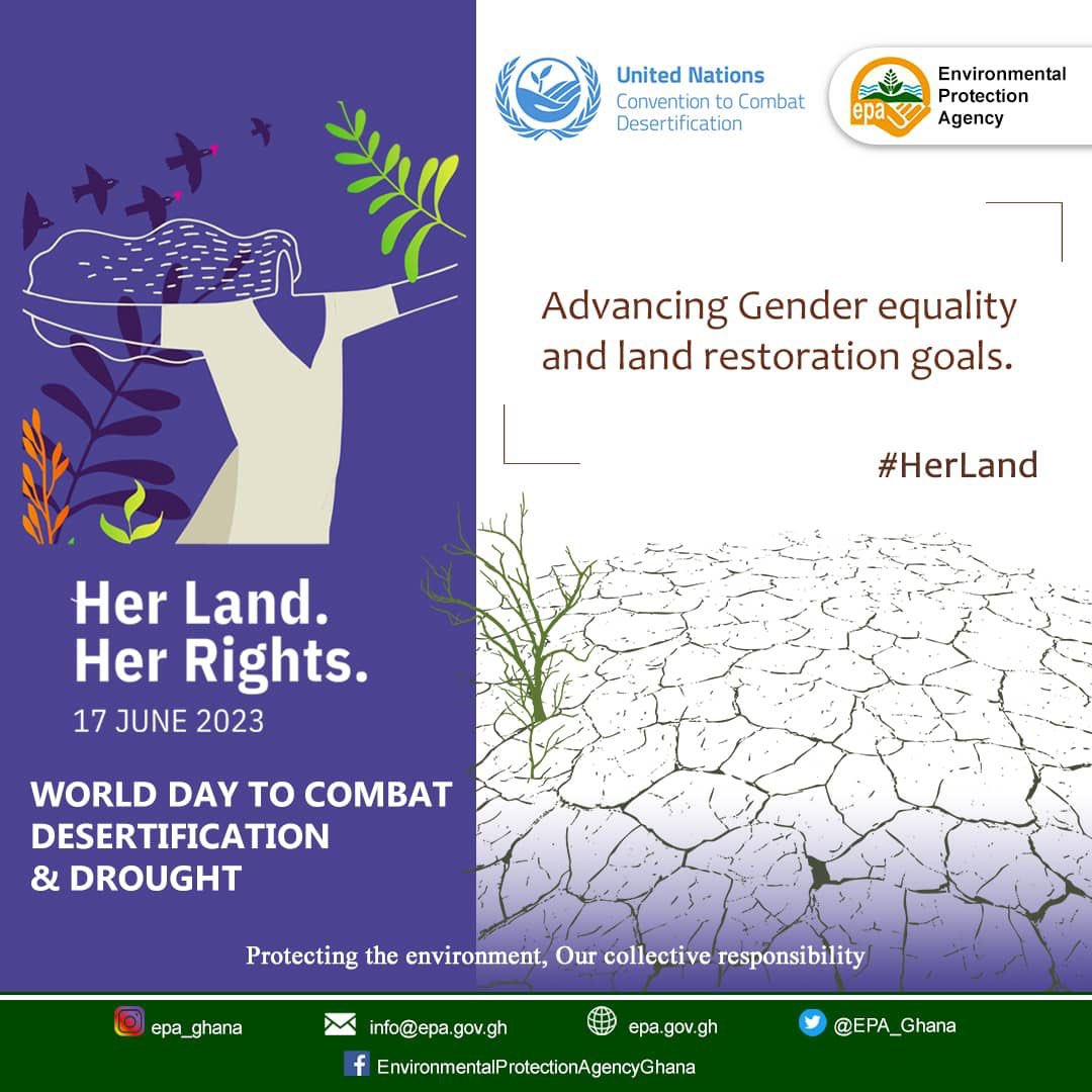 World Day to Combat Desertification and Drought!!!

Restoring land can help us fight against climate change and improve our livelihoods. 

Let us also mobilize global support to advance land rights for women and girls around the world. 

#HerLand
#UNited4Land