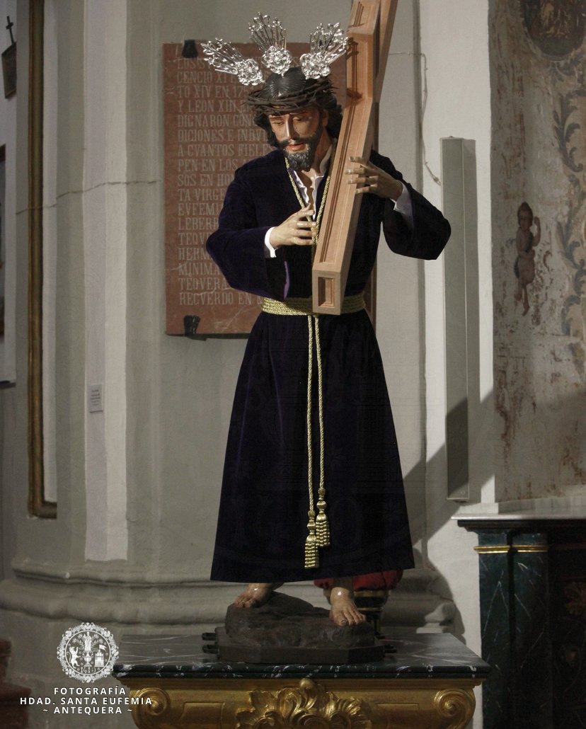 Nuestra Hermandad recibe en donación al Santísimo Cristo de la Caridad, obra del escultor Antequerano D. Antonio García Herrero y que formará parte del patrimonio escultórico del templo patronal de Santa Eufemia. 
Será bendición mañana Domingo 18 tras misa de 11:30h.