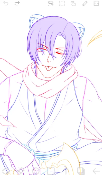 下描き終わったぁぁぁぁぁぁ!!!! しんどっっ 和服描くの嫌いだぁぁぁぁ