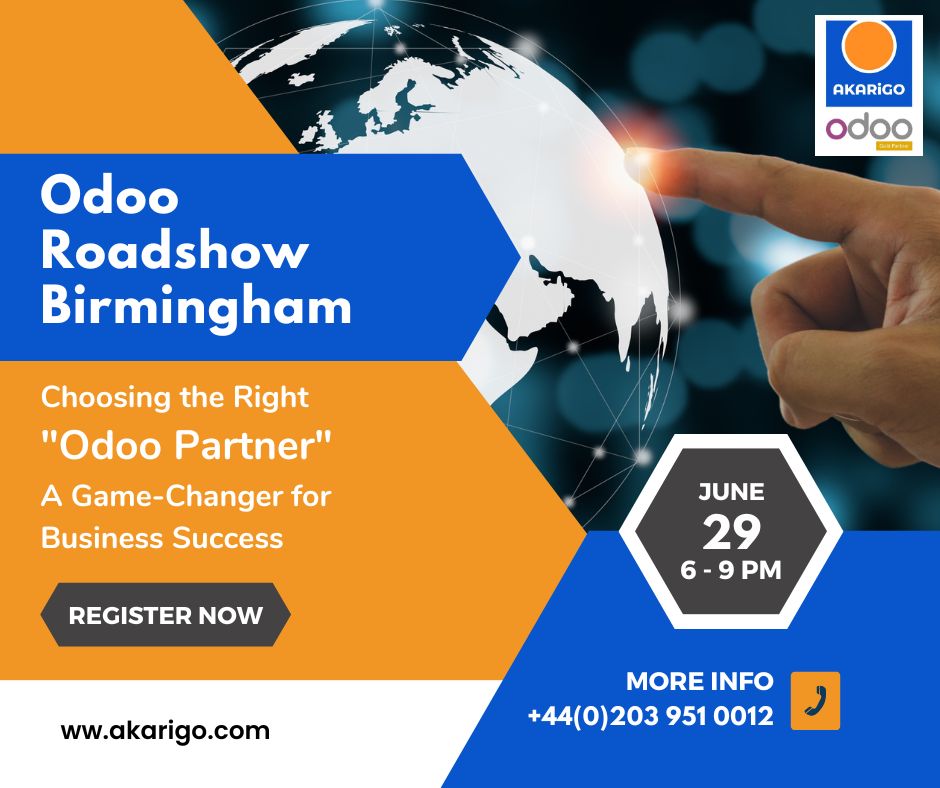 Choosing the Right Odoo Partner: A Game-Changer for Business Success

#odooerp #businesssoftware #ukbusiness #odoo16 #birmingham #akarigo #odoouk #odoopartner #odooroadshow #birminghamevents #integratederp #businessautomation #ukbusinessowner #odoosupport #odoocrm