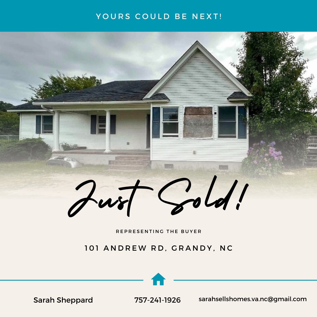 sarie717's tweet photo. Get ready for a stunning transformation! Thrilled to have represented the buyer on this fixer upper in Currituck that's about to shine🌞, and we closed in just 10 business days! Stay tuned for the big reveal once renovations are completed! 🏠💫 https://t.co/XJWOPWNFNY