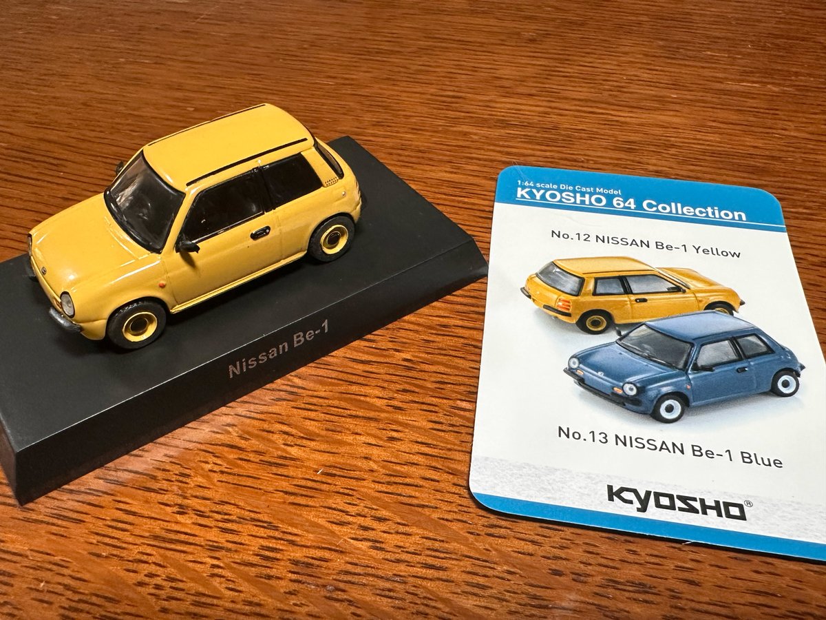 osakaautomesse's tweet photo. 「KYOSHO 64 Collection Vol.02」購入してきました♪
中の人Bが選んだのBe-1です😊
当然Yellowです☝️
可愛いですよね、大好きな車両です!!
お値段も手頃で買いやすいスケールモデル!
デスクに飾っちゃおう😆
#KYOSHO
#KYOSHO64Collection
#京商
#Be1 https://t.co/vs4IWHVLp5