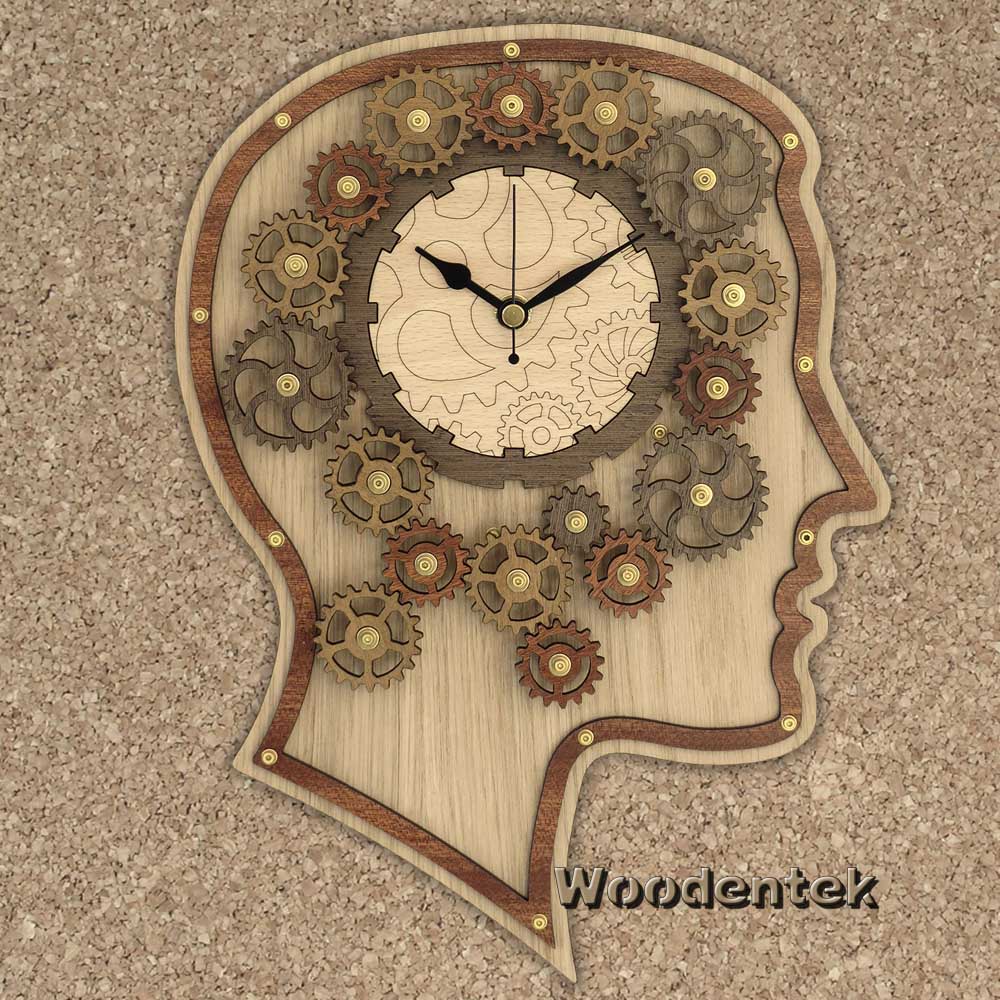Handmade Brain Gears wooden clock #MovingGears #BrainGears #RotatingGears. We created the original clock; don't buy Chinese copies (sometimes they even use our photos to hide their low-quality cheap copy!). #UKEarlyHour #neurons  etsy.com/uk/listing/718…