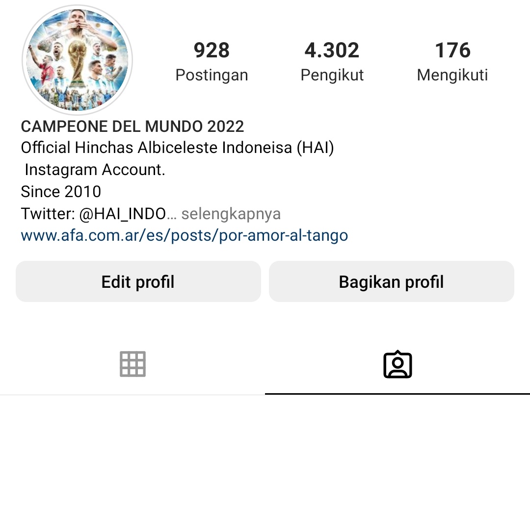 HAI_INDO's tweet photo. Hola Hinchas, Update selanjutnya kita lanjut di sini yaa akun IG kita sedang bermasalah tidak bisa posting apapun 
#vamosargentina #hinchasalbicelesteindonesia https://t.co/ptQXUCHvlz