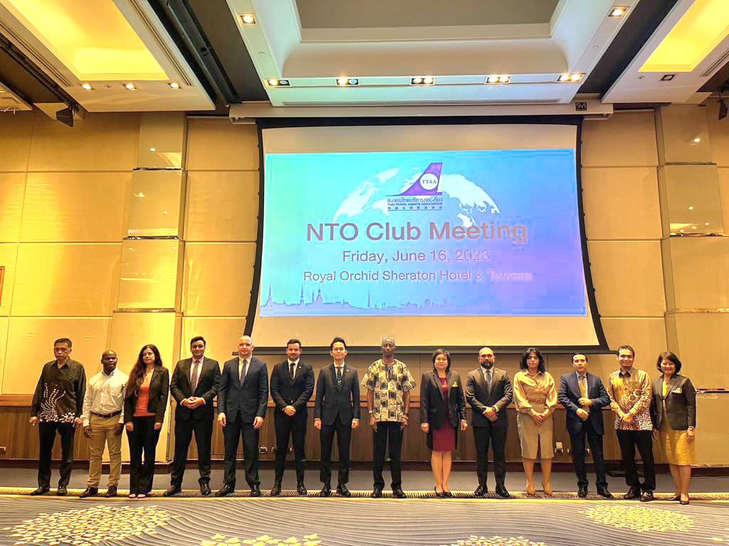 IndiainThailand's tweet photo. First Secy Dharmendra Singh attended National Tourism Organization (NTO) Club meeting organised by #TTAA and encouraged tour operators to explore tourism opportunities in India. Several outbound tour operators, airlines and Embassies participated in the meeting. https://t.co/5KJhWl66ev