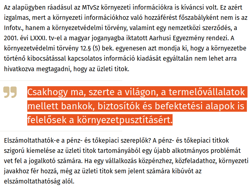 mtvsz's tweet image. Banktitok, környezeti információk, elszámoltathatóság - Schiffer András segít értelmezni az #Eximbank által folyósított kötött segélyhitelekhez kapcsolódó panaszunk kapcsán az Alkotmánybíróság által hozott döntést.

mandiner.hu/cikk/20230616_… 

#környezetiinformációk vs #banktitok