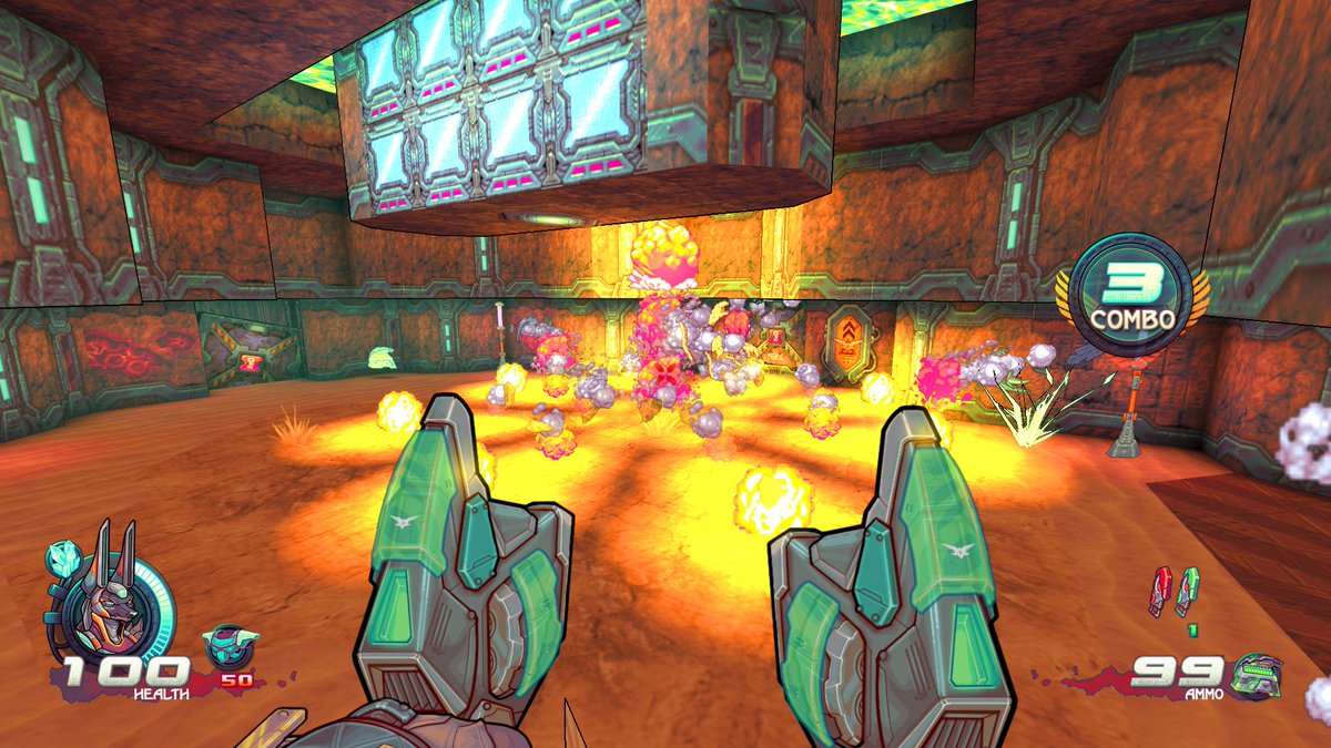 Retro_Blazer's tweet photo. I've always loved dual wielding. Now, you can too! Make things go boom, quicker! #retroblazer #indiedev #indiegame #indiegamedeveloper #screenshotsaturday https://t.co/z9JiZh4PuP