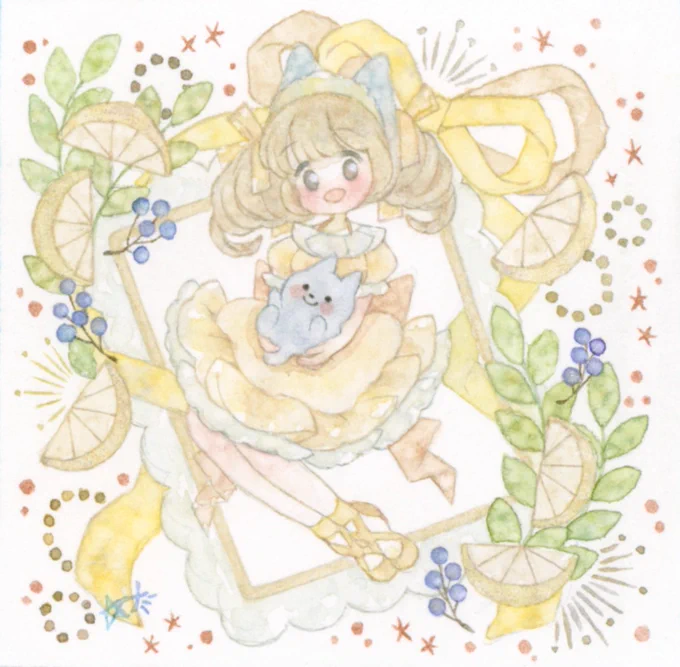 #フォロワー10000以下の一次創作作家発掘フェス  透明水彩でケモ耳の女の子と動物をテーマに作品を描いています*゜ 愛犬の保護犬ちゃんのメンタルケアを優先しているため、更新はまったりですが、良かったら発掘して下さるのお待ちしております