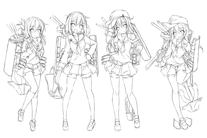 第6駆逐隊のみなさん。
その昔線画まで終わってさぁ塗るか!って時にPCが落ち保存してなかったので萎えてお蔵入りになった絵。
誰か塗る?
#艦これ
#第6駆逐隊 