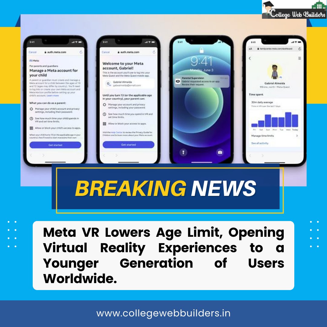 Meta VR Lowers Age Limit, Expanding Access to Younger Users.

collegewebbuilders.in
+1.202.421-5747

#collegewebbuilders #newsupdate #MetaVR #AgeLimitChange #VirtualRealityAccess #NextGenUsers #YouthfulVR #DigitalExperiences #VirtualWorldAccess
