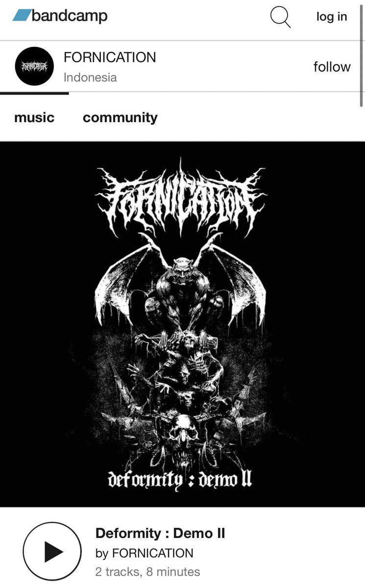 Deformity : Demo II bisa kalian dengarkan di bandcamp! Gass!

fornication666.bandcamp.com/album/deformit…