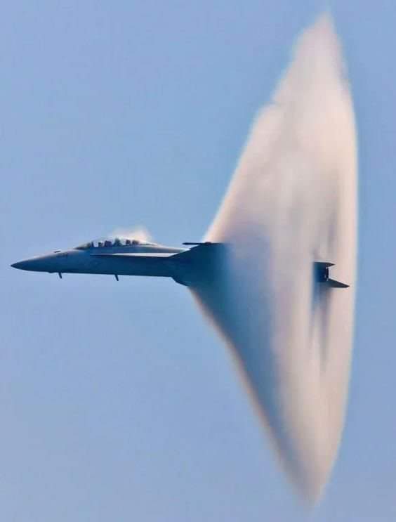 A F-18 Hornet breaking the sound barrier