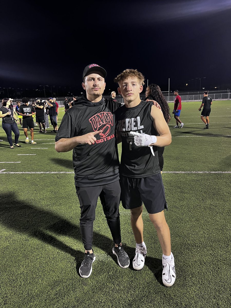 tackett_mattix2's tweet photo. Had a great time down at University of Las Vegas, where I got to showcase my talent and compete with kids all around!! #GoRebel #UNLV @NFsoCrucial @MitchellDolinar @unlvfootball https://t.co/2Zuq0WW6AJ