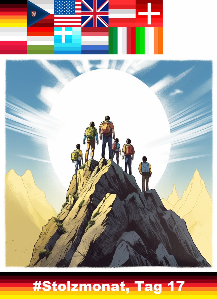 Leute, ihr habt es auf den Gipfel geschafft: in das Wochenende!   

Das dritte Wochenende im #Stolzmonat! 🥳 

#stolzstattpride #StolzmonatIsOver