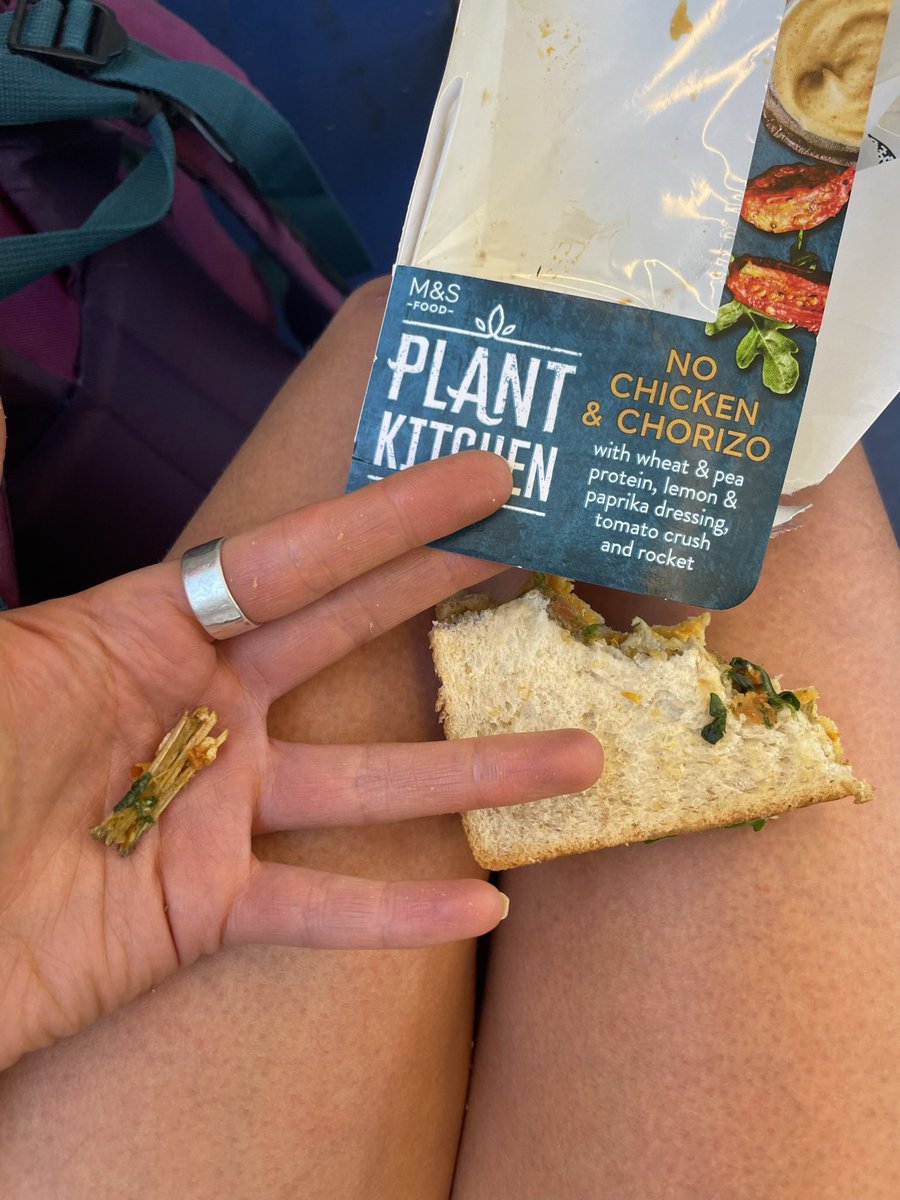 IsabellaEllwood's tweet photo. @marksandspencer bought this ‘no chicken’ sandwich yesterday from Edinburgh Airport and found either a bone or a piece of wood in it? 🤨 really freaked out! https://t.co/7Ar4Ns6rkh