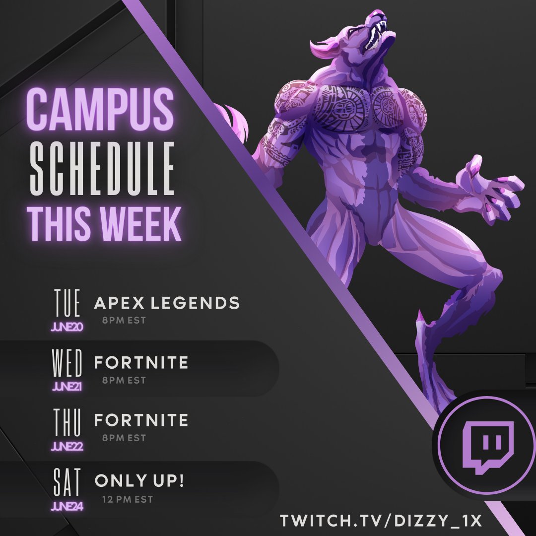DiZZY1X's tweet image. #CSULiveAlert --&amp;gt; Here is your class schedule!

YT Reaction Day Is CANCELED in observance the holiday! BACK BY POPULAR DEMAND, we will have @PlayApex this week! New This Week Is OnlyUp! Primary BR featured this week is, @FortniteGame.  

See You All Soon, twitch.tv/dizzy_1x