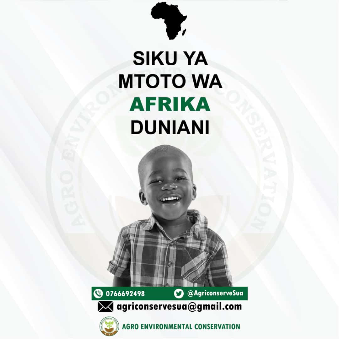 AgriconserveSua's tweet photo. Siku ya mtoto wa Afrika 🌍 https://t.co/zh2k5YZeZ7