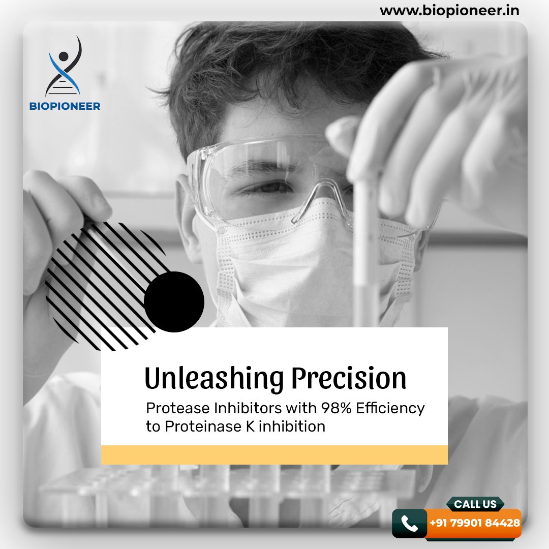 🧪 Dive into the World of Protease Inhibition! 🧪 🔬 Introducing our groundbreaking Protease Inhibitors with an impressive 98% efficiency in targeting Proteinase K! #Biopioneer #ProteaseInhibitors #ResearchRevolution