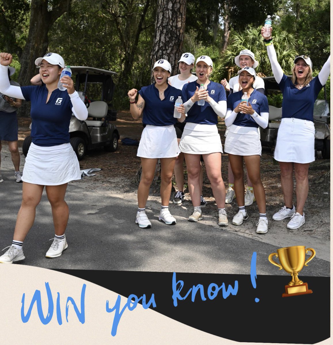 We just were sent this pic!! 💙 May 12th—-final round—next to 18th green!! Our last player (Alison) is putting—-and we got it done!! NATIONAL CHAMPIONS 🏆