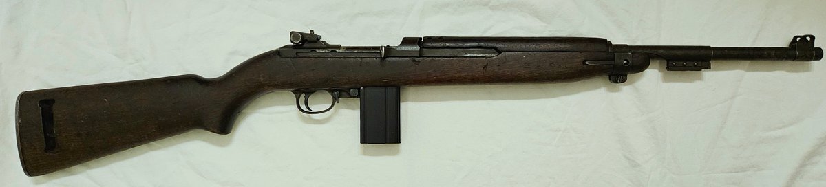 #FirearmFriday Week 24

Inland M1 Carbine

An American semi-automatic issued to support troops during World War 2, this lightweight gun chambered in .30 Carbine would go on to see action in Korea, Vietnam, and more even after being retired from military service.

Holds 15 rounds.