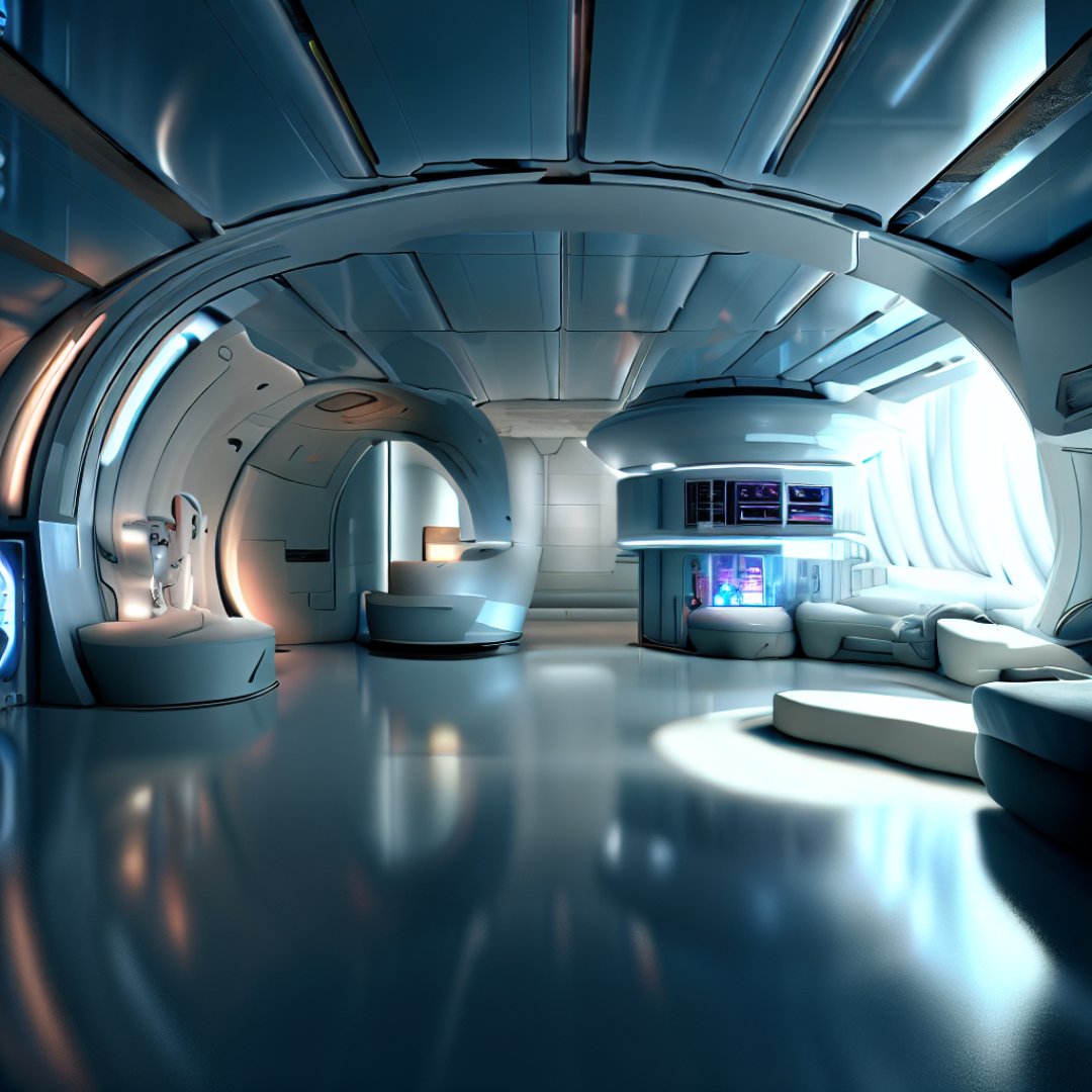 A home in the year 3000, as imagined by AI #interiordesign #home #AI