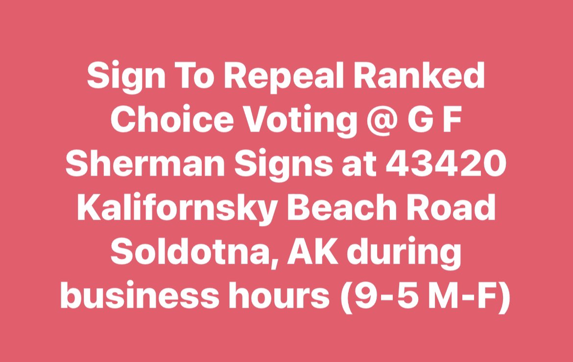 #Soldotna Repeal #RankedChoiceVoting Signing Opportunity