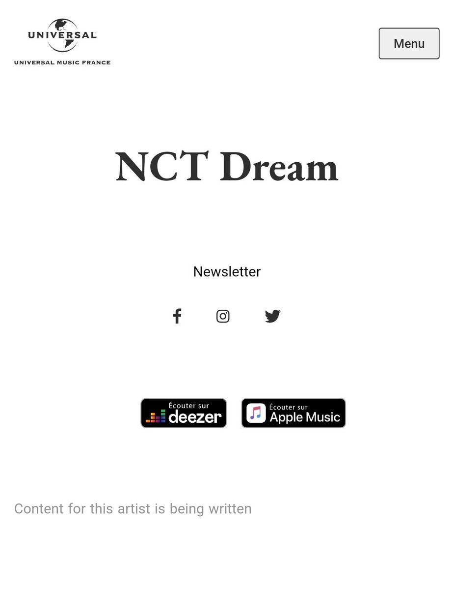 กิ้ดดดดด😭 ตอนนี้NCT DREAM มีรายชื่ออยู่ในลิสต์ศิลปินภายใต้สังกัด Universal Music Group France เริ่มแล้วหรอฝรั่งเศสฝรั่งจริงใจ น้องดรีมปังอ่าาา สุดยอด!! ตัวพ่อ!! เกียมรับมือดีๆนี่แค่เริ่มต้นㅠㅠㅠㅠㅠㅠㅠㅠㅠㅠ😭🫠👍🏼
