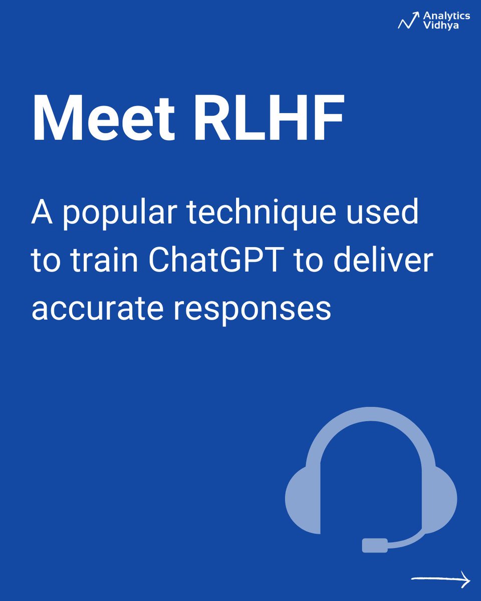 AnalyticsVidhya's tweet image. Simplifying RLHF(Reinforcement Learning From Human Feedback)

The technique that teaches ChatGPT!

#analyticsvidhya #datascience #generativeai
