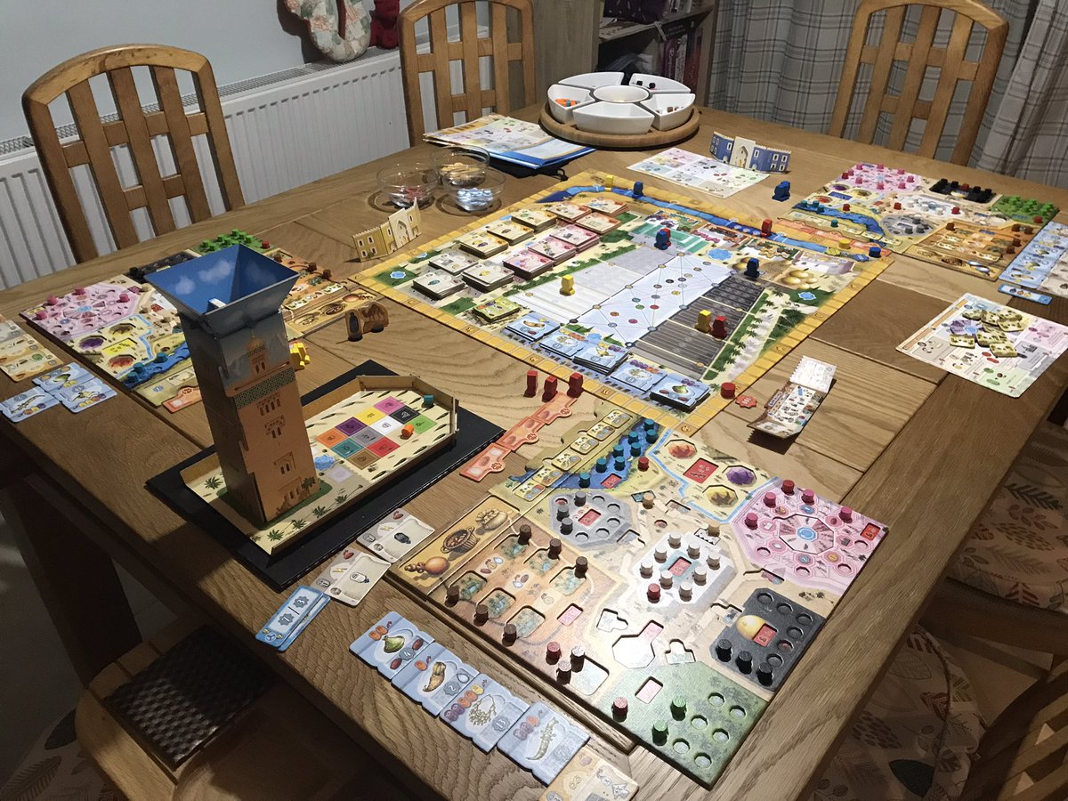 NoOrdinaryMeeps's tweet photo. So #DataJon night was last night and with #Marrakesh still on the table we played that instead of #Tapestry!
He loved it so much he only went and won it! 146-124-122
Trying to figure this game out is proving difficult. Jon won with less Keshis on the board than each of us! ๐ https://t.co/6DQqAAwunN