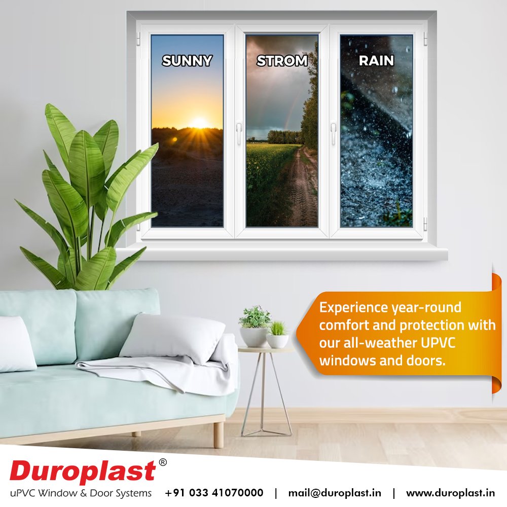 Duroplast_India's tweet image. Experience year-round comfort and protection with our all-weather UPVC windows and doors.
#weatherproofwindows #allseasondoors #upvcprotection #durablewindows #yearroundcomfort #weatherresistantdoors #UltimateProtection #qualitywindows #upvc #upvcwindows #UPVCDoors #duroplast