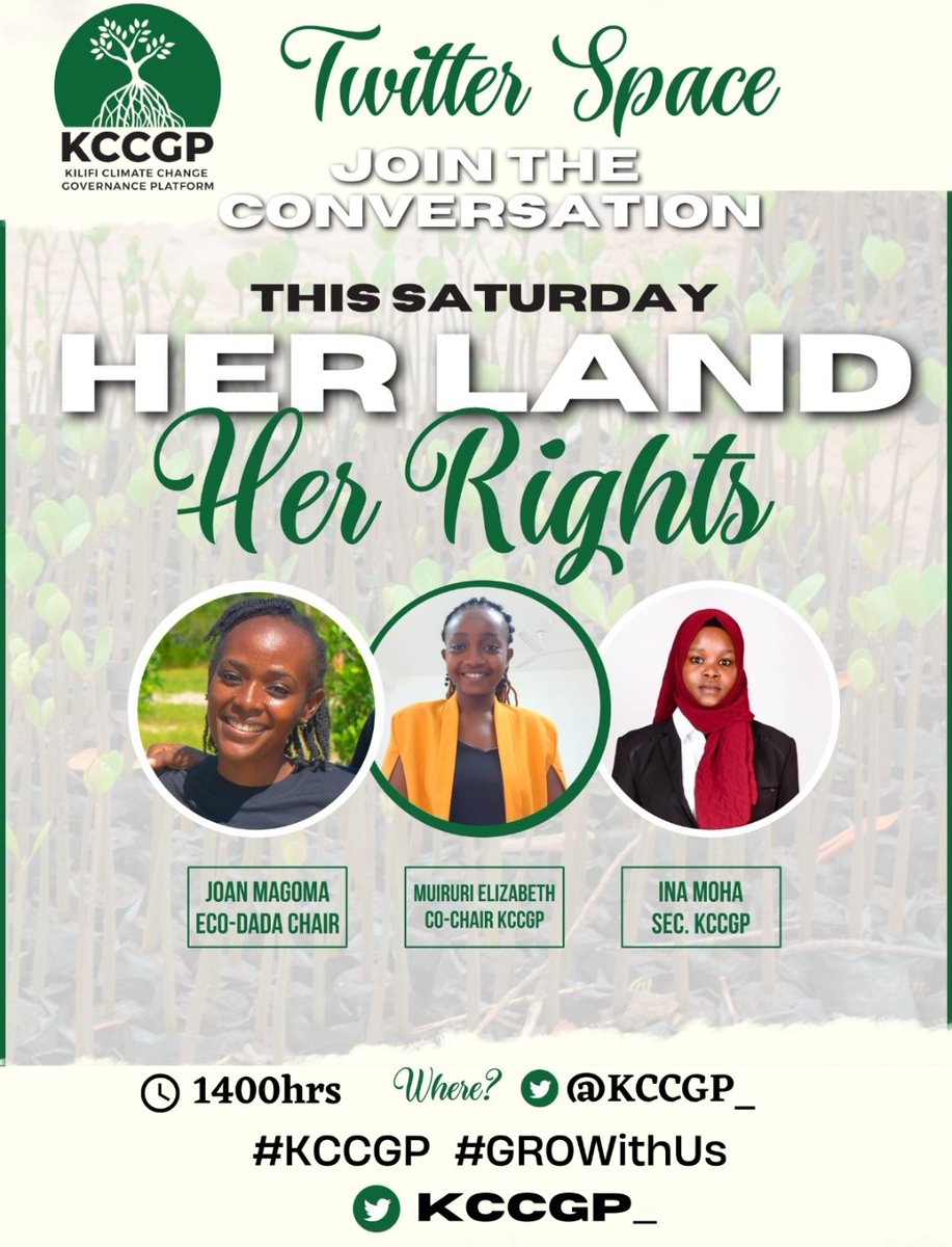 Women are major actors in the global efforts to reduce and reverse land degradation. However, in the vast majority of countries, women have unequal and limited access to and control over land. #KCCGP #GroWithUs Today on Twitter space @KCCGP_