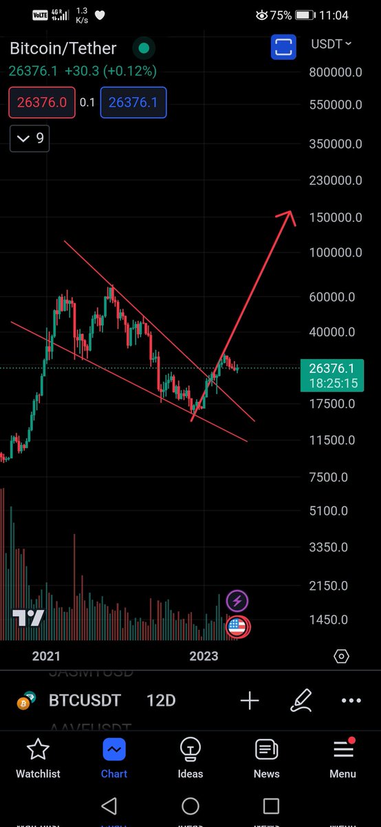 CaptToblerone's tweet photo. $BTC - Bullish mango falling wedge pattern with mango divergence on HTF chart! 😀 https://t.co/StPMngnnsK