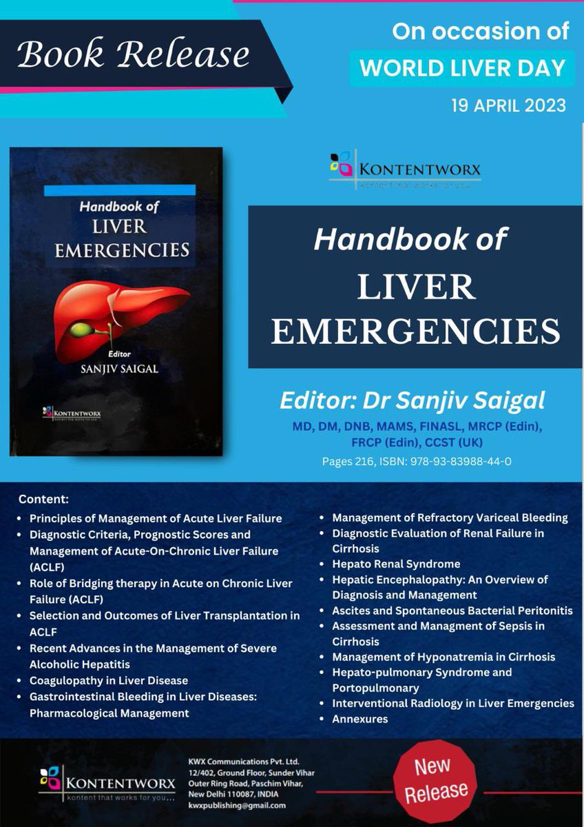 Happy to share this newly released book on Liver Emergencies, which I am sure will be of immense use for all doctors dealing with liver patients👍 It was my pleasure presenting it to Prof Subash Gupta, our eminent transplant surgeon! #liver #emergency #hepatology #maxhealthcare