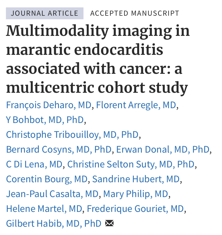 denisamuraru's tweet image. Marantic endocarditis in cancer is a diagnostic and therapeutic challenge. 
New paper on the role of multimodality #cvimaging in #EHJCVI.
#CardioEd #CardioTwitter #echofirst #WhyCCT #EACVI #Cancer #CancerResearch 

doi.org/10.1093/ehjci/…

Read 🔑 messages below in 🧵 1/3