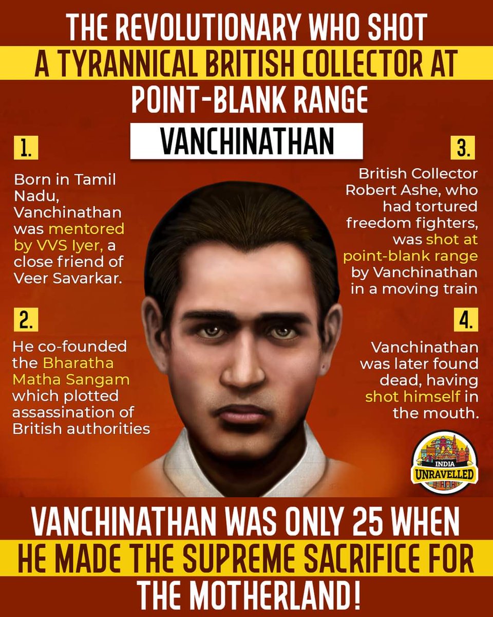 Freedom Fighter Vanchinathan Iyer (Brahmin) 112th death anniversary