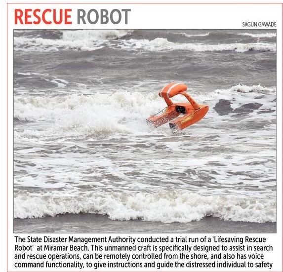 oheraldogoa's tweet photo. #RESCUE ROBOT: The #StateDisasterManagementAuthority conducted a trial run of a 'Lifesaving Rescue #Robot' at #Miramar Beach.
#Goa #News #Pictureoftheday https://t.co/WlWj4MJJAN