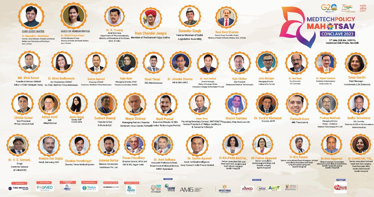 Indian #Medtech Industry saga continues. Congratulations <a href="/medgatetoday/">Medgate Today</a> for organizing #MedtechMahotsav. A galaxy of captains from Government, Industry deliberate on the way forward to make India #Atmanirbhar 
<a href="/MiIAiMeD/">AiMeD</a> <a href="/jatinmahajan_08/">Jatin Mahajan</a> <a href="/gaurav2agarwal/">Gaurav Agarwal</a> <a href="/Pharmadept/">Department of Pharmaceuticals 🇮🇳</a> <a href="/AfzalKamal5/">Afzal Kamal</a>