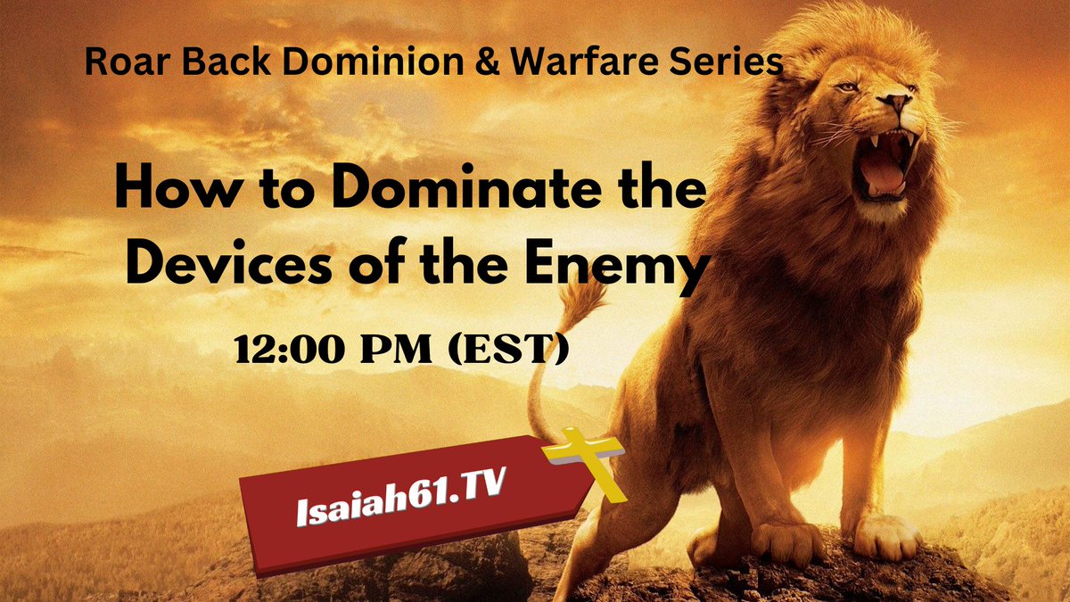 Encounternews's tweet photo. Roar Back Dominion & Spiritual Warfare Series will go live
Time: 12:00 (EST)
Date: June 17th 2023
Link: https://t.co/vCW44SWpTa
Always Subdue Never Succumb
#roarback https://t.co/1D5NwreDTo