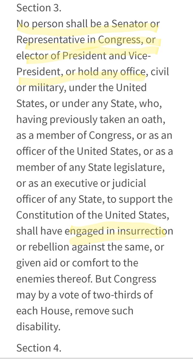 @DJRiffRaffKCTY @JillWineBanks Yes according to the 14th Amendment  Sec 3